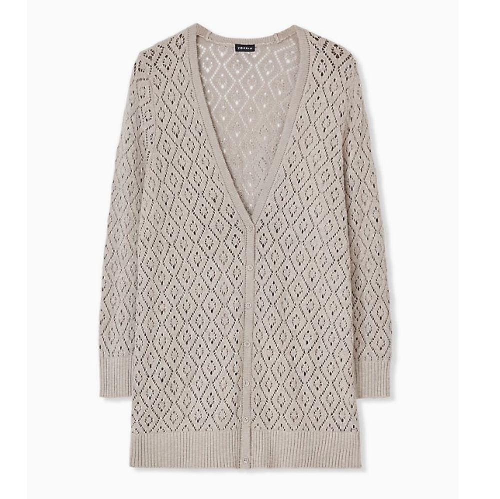 Torrid Taupe Long Boyfriend Cardigan